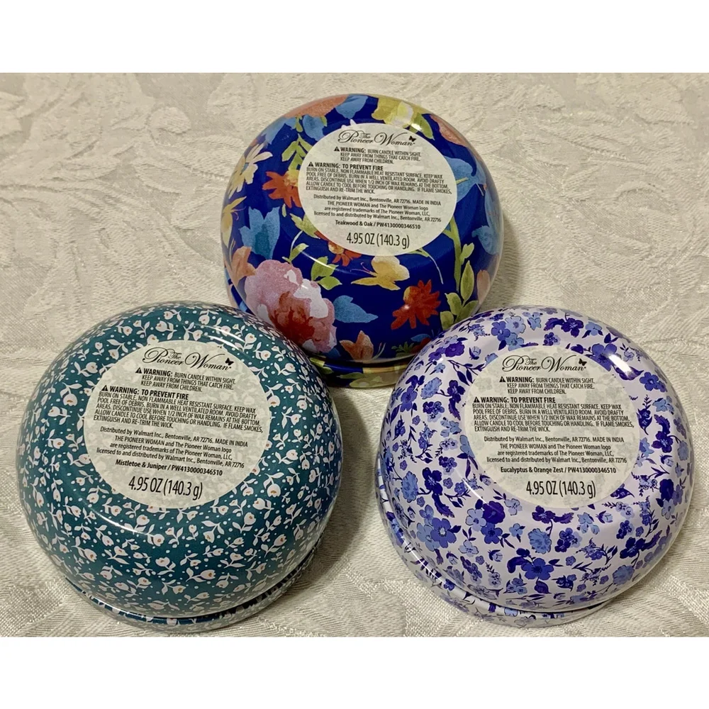 Pioneer Woman Candle Tin Set‎ New!